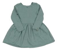 Zeleno-strieborné pruhované bavlnené šaty H&M