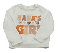 Biela mikina s nápisom a srdiečkami Shein