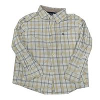 Bílo-tmavomodro-žlutá kostkovaná košile Zara