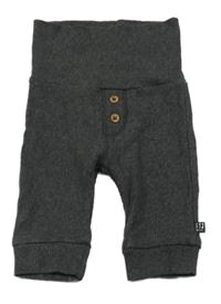 Antracitové žebrované lehké tepláky s knoflíky Feetje