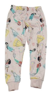 Růžové plyšové pyžamové kalhoty s Disney princeznami Disney