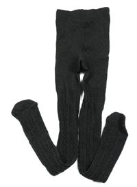 Antracitové punčocháče s copánkovým vzorem