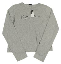 Nové - Šedé melírované triko s nápisem M&Co.