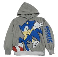 Sivá mikina so Sonicem a kapucňou H&M