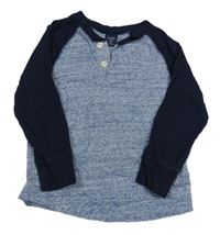 Modro-tmavomodré melírované tričko s gombíkmi GAP