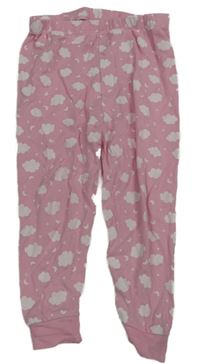 Růžové pyžamové kalhoty s mraky Primark