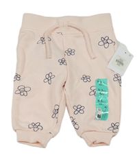 Nové - Růžové květované tepláky Primark