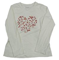 Smotanové tričko so srdcem Tchibo