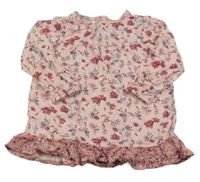 Růžová květovaná tunika Primark