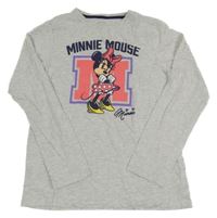 Šedé melírované triko s Minnie Primark