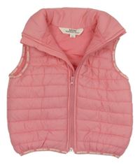 Ružová prešívaná šušťáková zateplená vesta