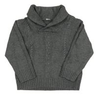 Tmavosivý sveter s golierom