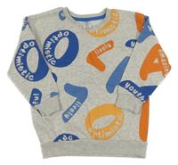 Sivá melírovaná mikina s písmeny Little Kids