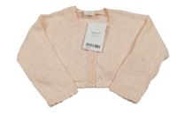 Nové - Svetloružové perforované prepínaci svetrové bolerko Next