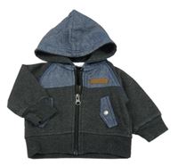 Antracitovo-tmavomodrá melírovaná prepínaci mikina s kapucňou McKenzie