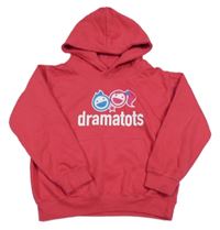 Malinová mikina s potlačou a kapucňou AWDis