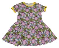 Ružovo-farebné šaty s princeznami a zámky