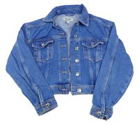 Modrá riflová crop bunda New Look