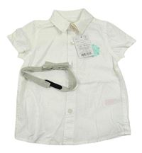 Nové - 2set - Bílá košile + světlezelený motýlek Monsoon