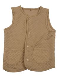 Hnedá prešívaná tepláková prepínaci vesta George