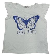 Biele tričko s motýlom H&M
