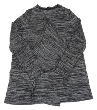 Čierno-sivý melírovaný úpletový cardigan Y.F.K.