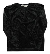 Čierne zamatové tričko H&M