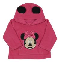 Fuchsiová fleecová mikina s Minnie a kapucí George