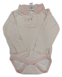 Svetloružová -biele pruhované polo body C&A