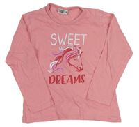 Ružové pyžamové tričko s jednorožcom