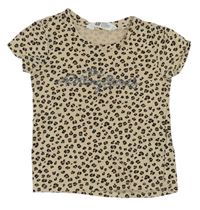 Béžovo-hnedé tričko s leopardím vzorom H&M