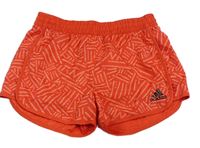 Korálové vzorované športové kraťasy s logom zn. Adidas