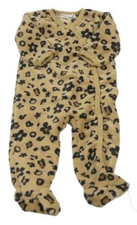 Hnedý chlpatý leopardí overal Ergee