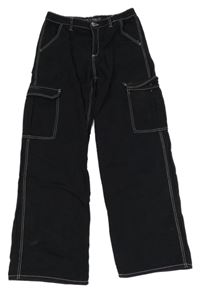 Černé široké rifle s kapsami Page one young