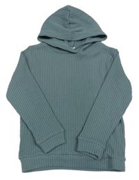 Khaki rebrovaný ľahký sveter s kapucňou Lily & Dan