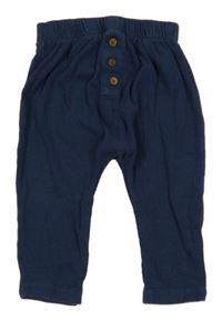 Tmavomodré rebrované ľahké tepláky Next