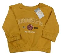 Nové - okrová mikina s nápisem Primark