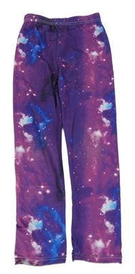 Fialovo-ružové vzorované legíny