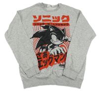 Sivá melírovaná mikina so Stitchem H&M