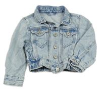 Svetlomodrá crop rifľová bunda dunnes