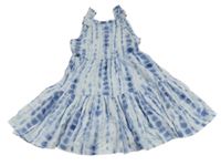 Bielo-modré batikované šaty dunnes