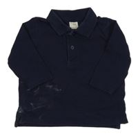 Tmavomodré polo tričko H&M