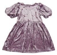 Fialové zamatové šaty H&M