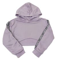 Fialová crop mikina s kapucňou shein