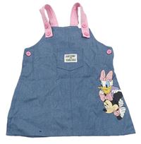 Modro-ružové rifľové na traké šaty s Daisy a Minnie Disney