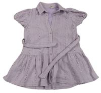 Lila perforované šaty s opaskom River Island