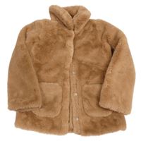 Hnedý podšitý kožušinový kabát H&M
