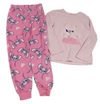 2set - ružové fleecové pyžama s Angel