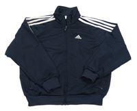 Tmavomodro-bílá propínací sportovní mikina s logem Adidas