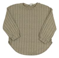 Béžové žebrované úpletové mikinotriko Shein